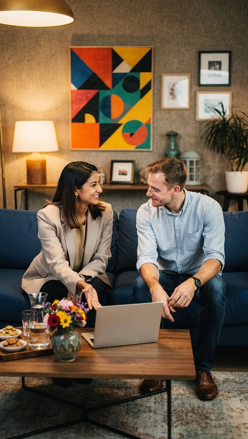 Kreatywne miejsce do pracy z otwartą przestrzenią i różnymi strefami do spotkań.