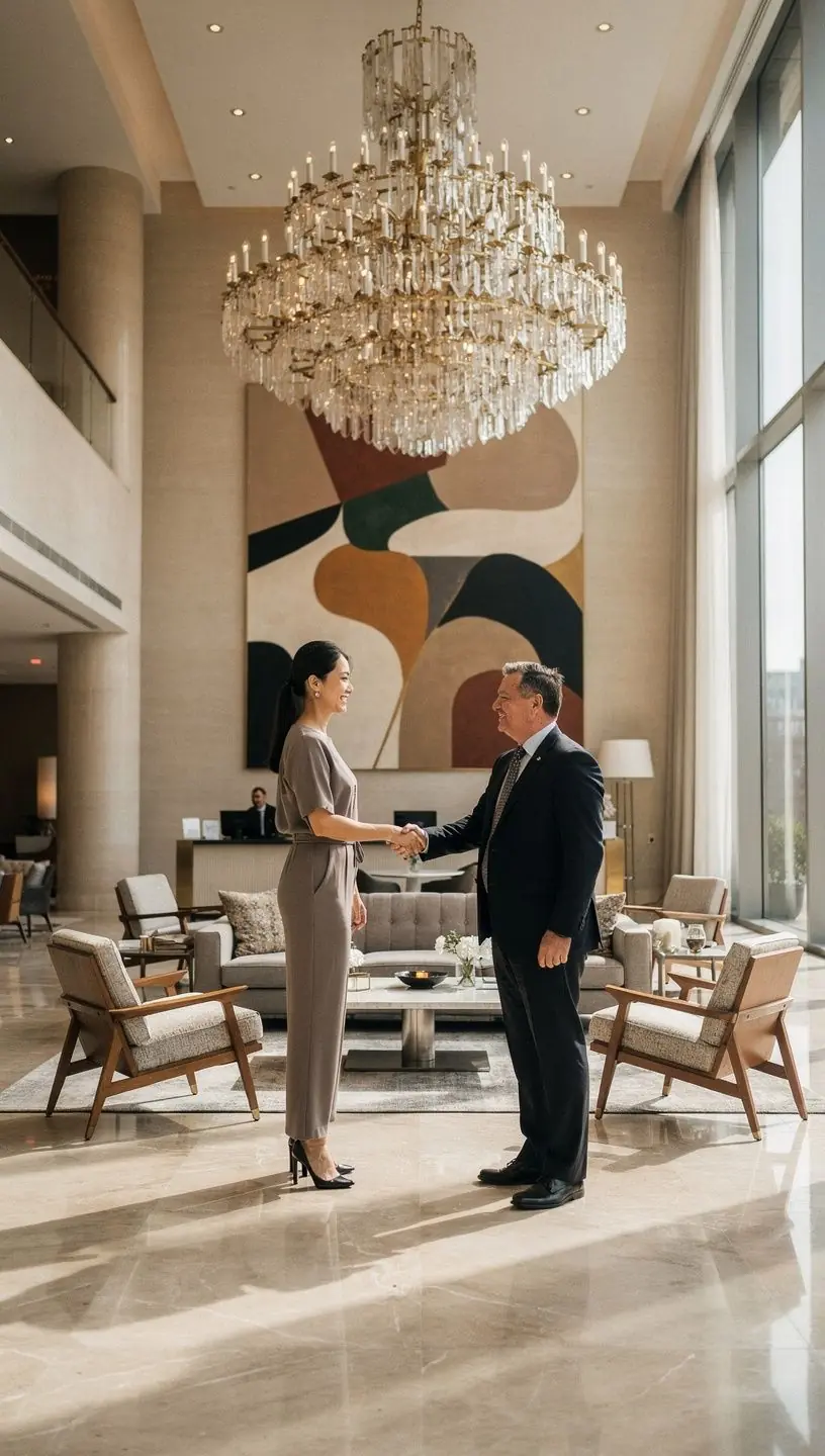 Wizualizacja interaktywnej przestrzeni biurowej sprzyjającej współpracy.